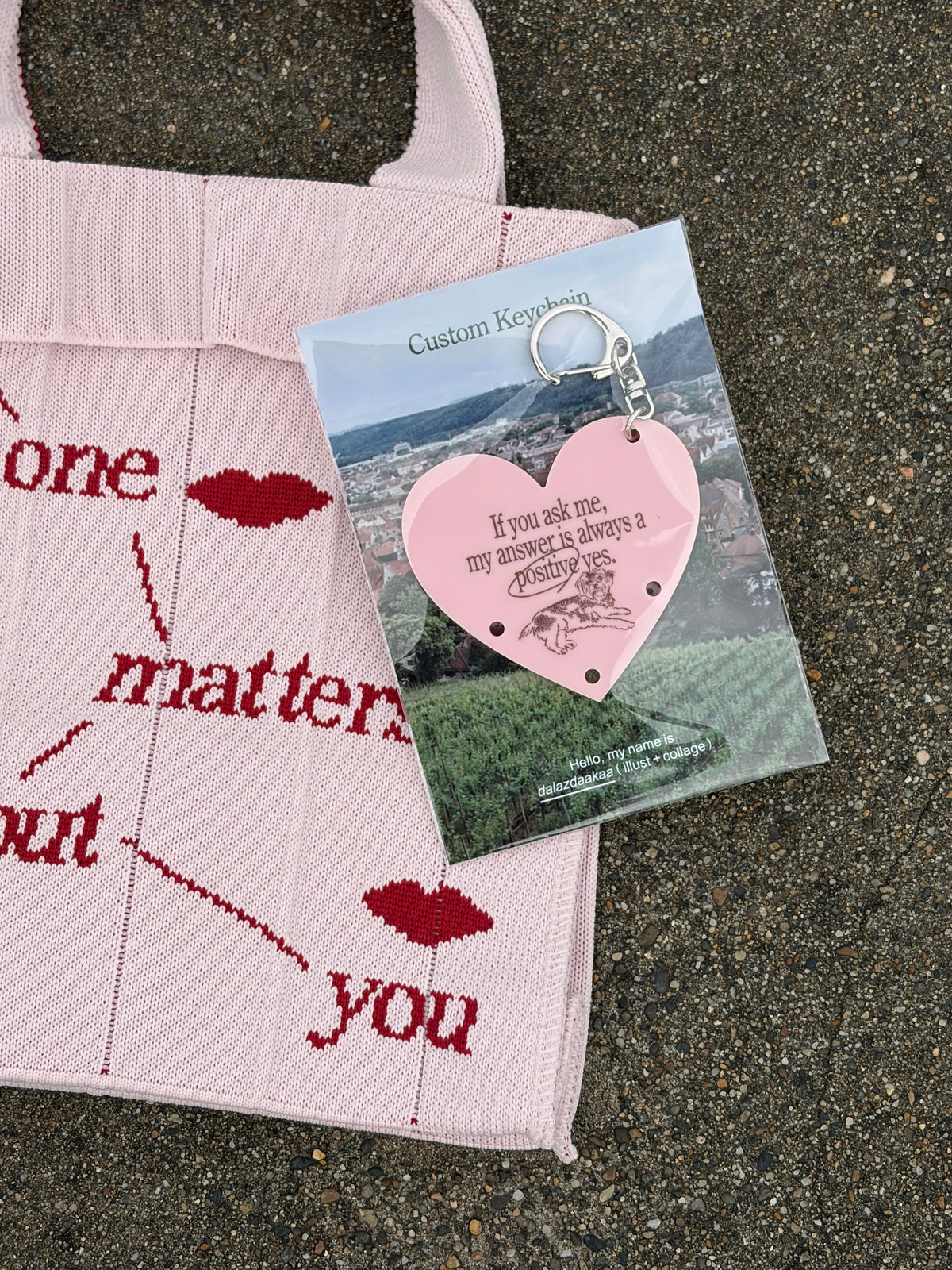【dalazdaakaa Keychain Set】 Co-Knitty / No one / Pink