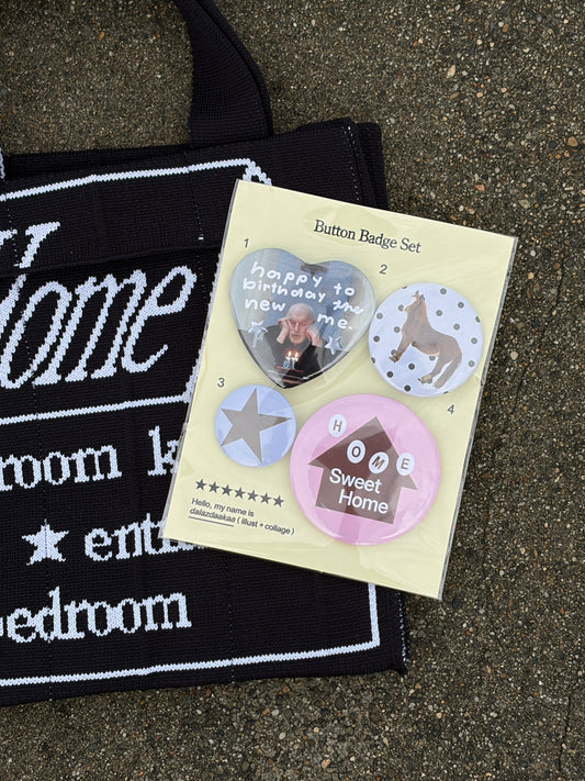 【dalazdaakaa Button Badge Set】 Co-Knitty / HS / dala / Black