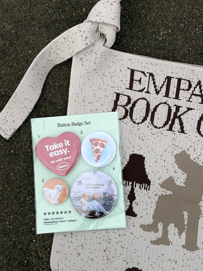 【dalazdaakaa Button Badge Set】 Fourty / Empathy / Beige