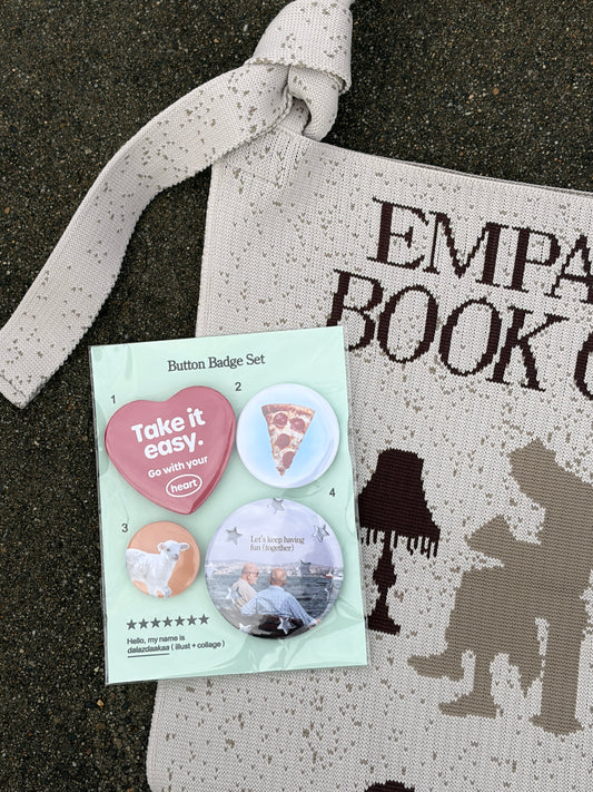 【dalazdaakaa Button Badge Set】 Fourty / Empathy / Beige